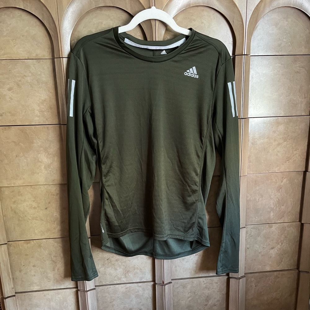 Olive Adidas Running Climacool Long Sleeve